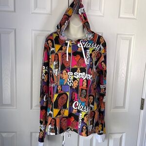 NWT On Fire Multicolor Graphic Women's Hoodie